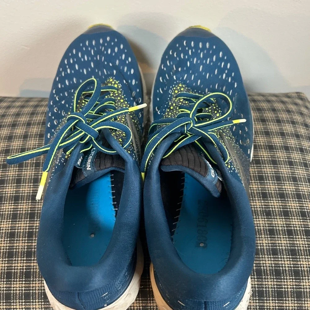 Brooks Glycerin 15‎ Men's Running Shoes Blue Yellow Sz 10.5 Wide